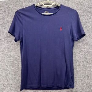 Polo Ralph Lauren Womens Shirt Medium Custom Fit T-Shirt Red Pony Logo‎